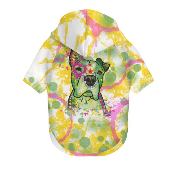 Hunde-Hoodie, Hundemotiv Tyson – bunte Popart, gemütlich, waschbar, Polyster